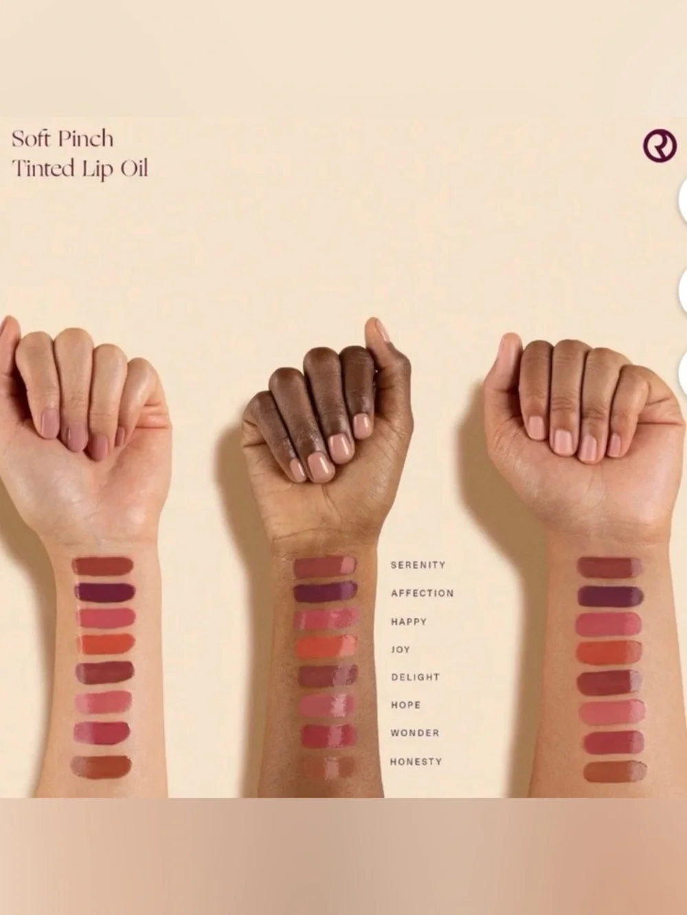 Rare Beauty Soft Pinch Tinted Lip Oil — Honesty (Warm Brick)